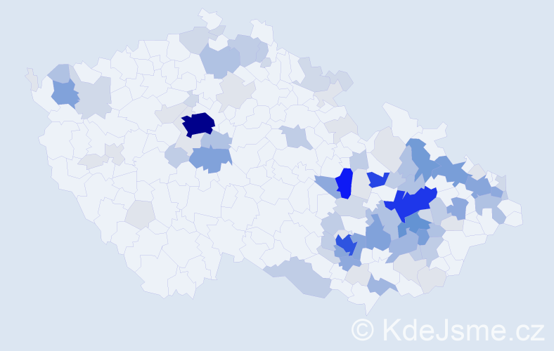 Příjmení: 'Pallová', počet výskytů 336 v celé ČR