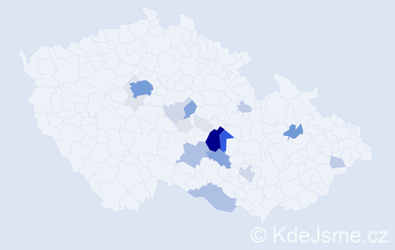 Příjmení: 'Mužátko', počet výskytů 102 v celé ČR