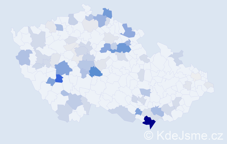 Příjmení: 'Baťka', počet výskytů 243 v celé ČR