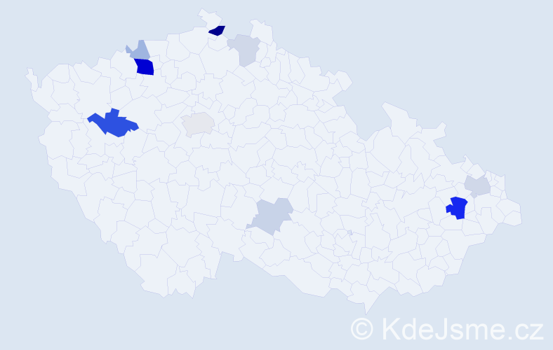 Příjmení: 'Kozlok', počet výskytů 26 v celé ČR