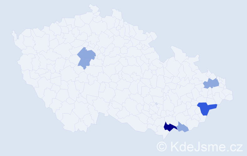 Příjmení: 'Kobéda', počet výskytů 13 v celé ČR