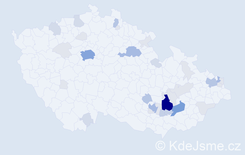 Příjmení: 'Kusalová', počet výskytů 105 v celé ČR