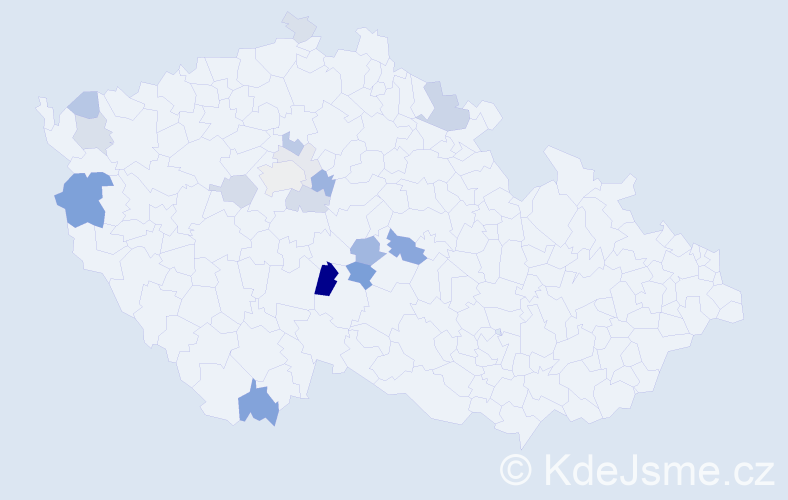 Příjmení: 'Mišoň', počet výskytů 43 v celé ČR