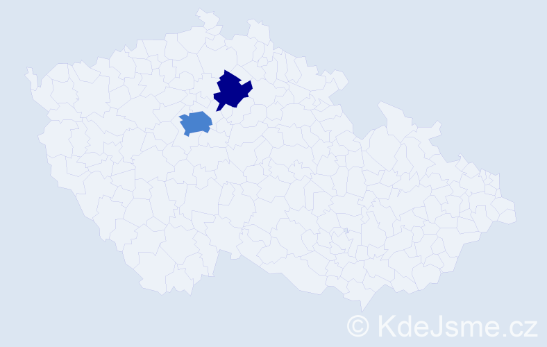 Příjmení: 'Čertok', počet výskytů 5 v celé ČR