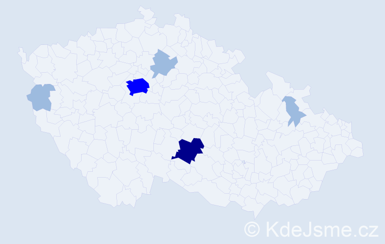 Příjmení: 'Kunecová', počet výskytů 10 v celé ČR