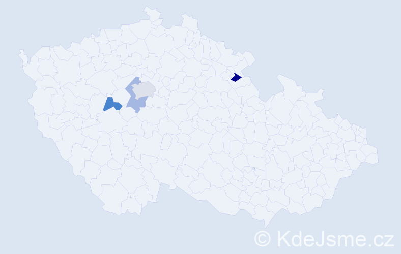 Příjmení: 'Poňková', počet výskytů 5 v celé ČR