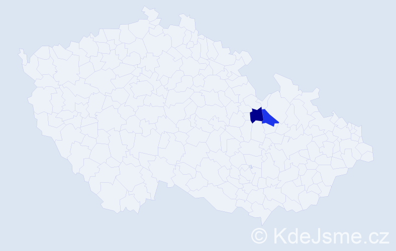 Příjmení: 'Haislarová', počet výskytů 6 v celé ČR