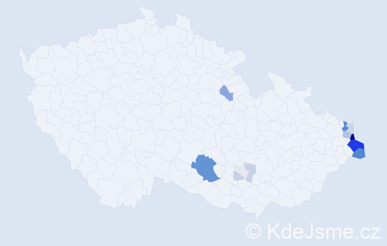 Příjmení: 'Kobiela', počet výskytů 29 v celé ČR