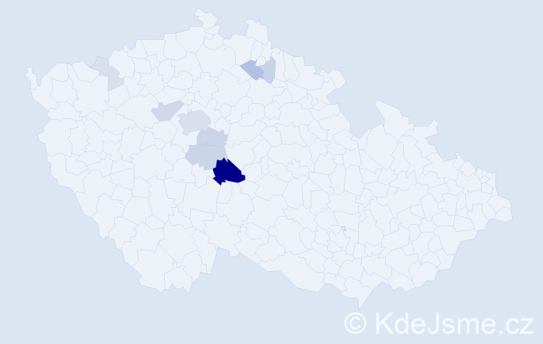 Příjmení: 'Cacák', počet výskytů 38 v celé ČR