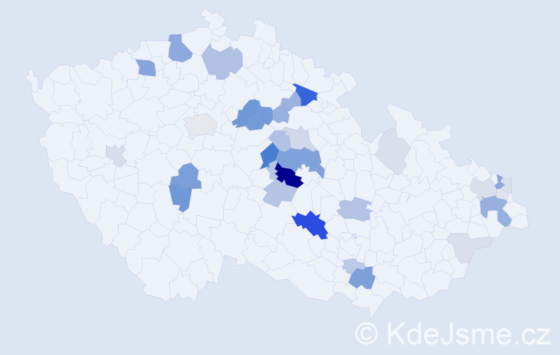 Příjmení: 'Klepač', počet výskytů 89 v celé ČR