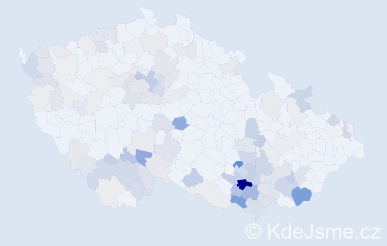 Příjmení: 'Srnec', počet výskytů 440 v celé ČR