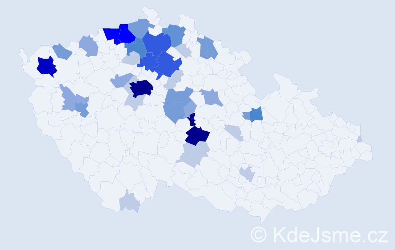 Příjmení: 'Brejšová', počet výskytů 120 v celé ČR