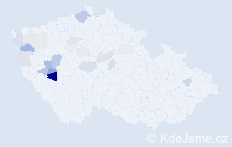 Příjmení: 'Čubr', počet výskytů 62 v celé ČR