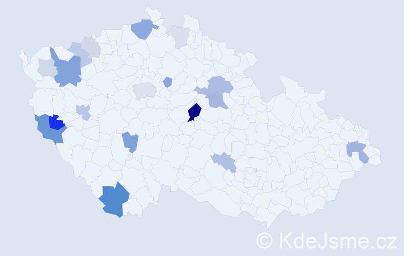Příjmení: 'Mitro', počet výskytů 46 v celé ČR
