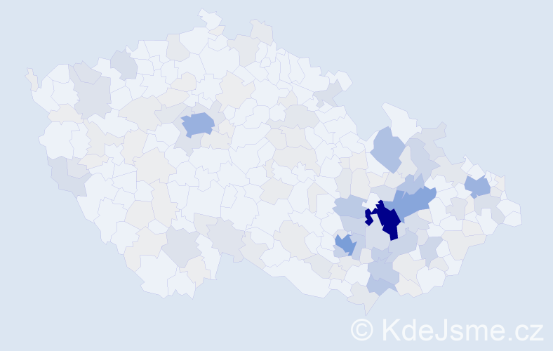 Příjmení: 'Soldán', počet výskytů 684 v celé ČR