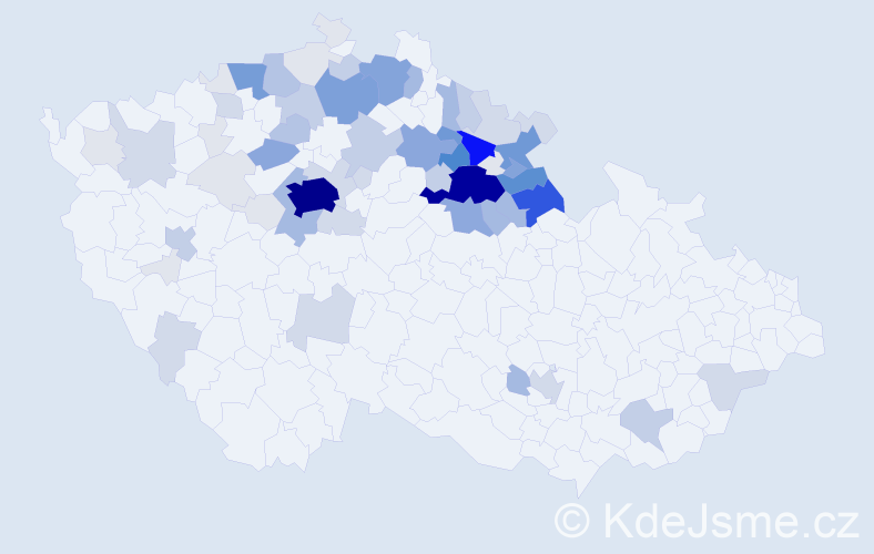 Příjmení: 'Flégl', počet výskytů 307 v celé ČR