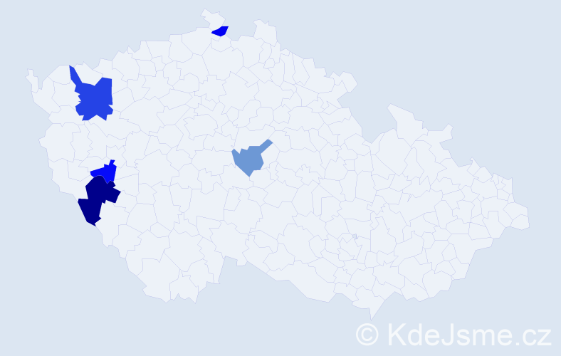 Příjmení: 'Kronhöfer', počet výskytů 9 v celé ČR