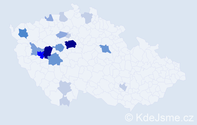 Příjmení: 'Cinertová', počet výskytů 60 v celé ČR