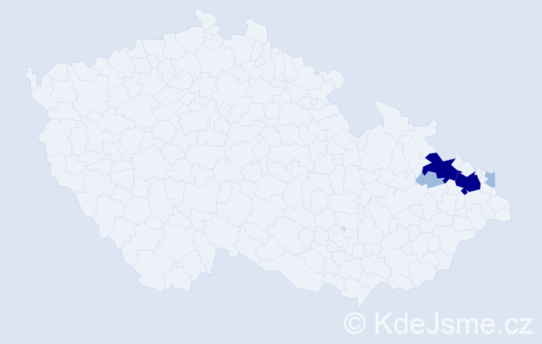 Příjmení: 'Mižďoch', počet výskytů 10 v celé ČR