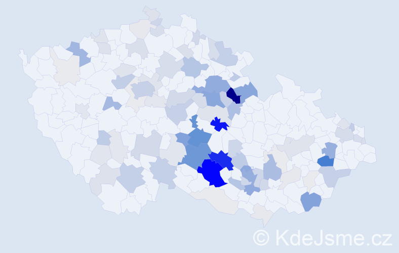 Příjmení: 'Voda', počet výskytů 378 v celé ČR