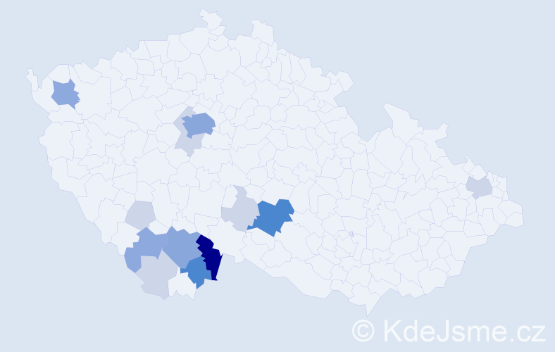 Příjmení: 'Apfelthaler', počet výskytů 43 v celé ČR