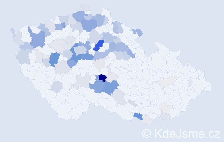 Příjmení: 'Hodačová', počet výskytů 308 v celé ČR