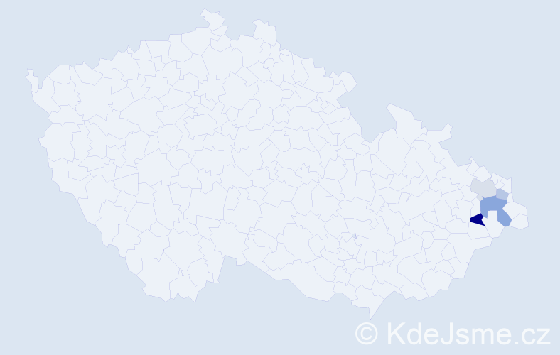 Příjmení: 'Kapčová', počet výskytů 6 v celé ČR