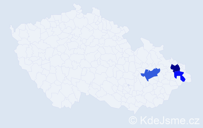 Příjmení: 'Zgubiš', počet výskytů 5 v celé ČR