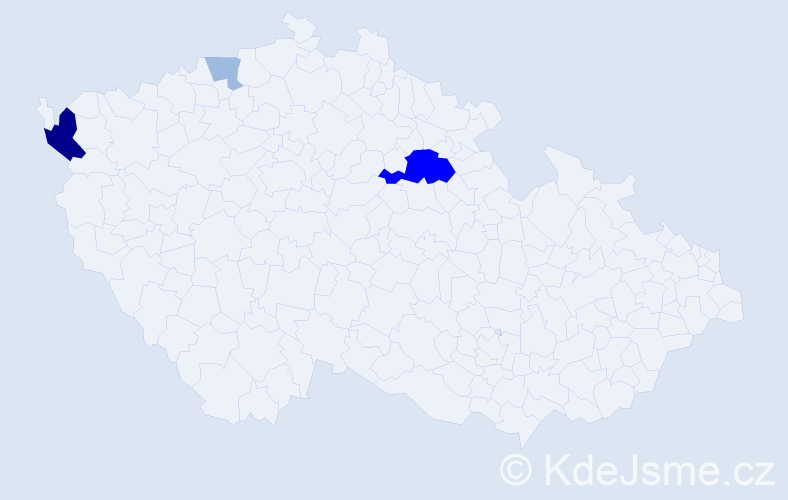Příjmení: 'Frťala', počet výskytů 8 v celé ČR