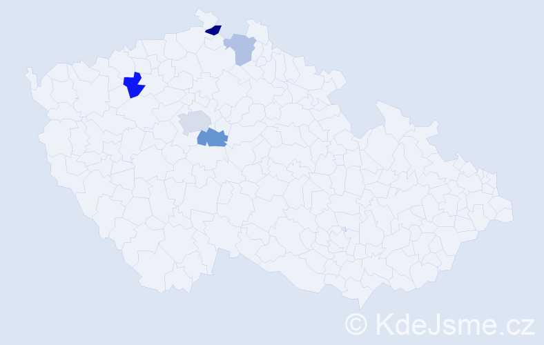 Příjmení: 'Klocperk', počet výskytů 16 v celé ČR