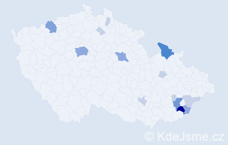 Příjmení: 'Latinák', počet výskytů 37 v celé ČR