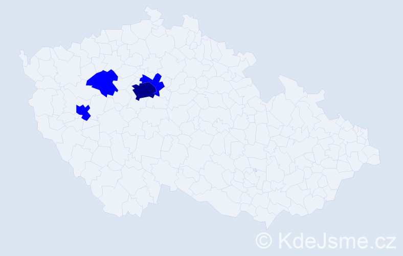 Příjmení: 'Turyk', počet výskytů 5 v celé ČR