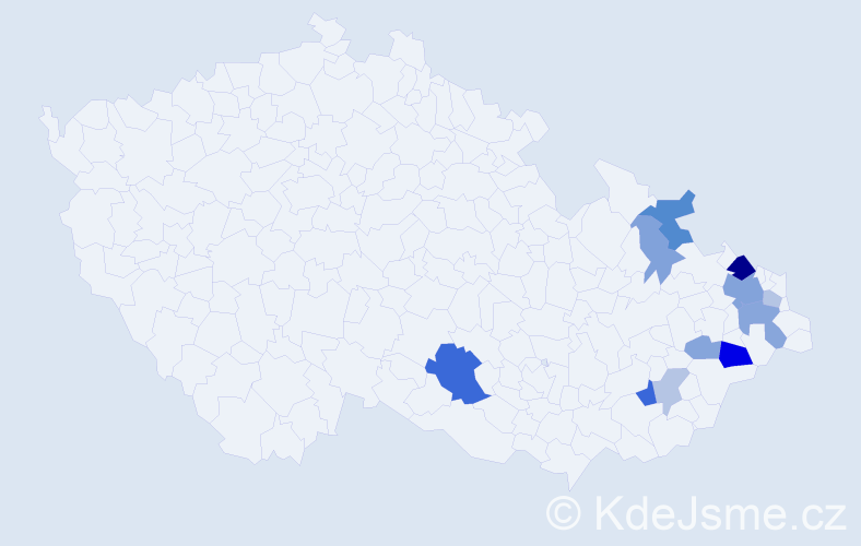 Příjmení: 'Kij', počet výskytů 26 v celé ČR