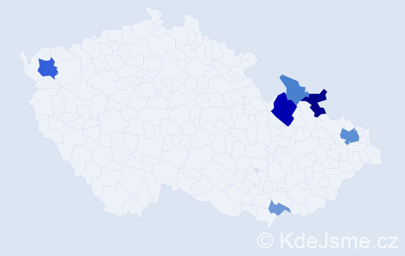 Příjmení: 'Akritidis', počet výskytů 13 v celé ČR