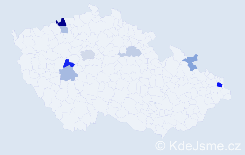 Příjmení: 'Kunik', počet výskytů 20 v celé ČR