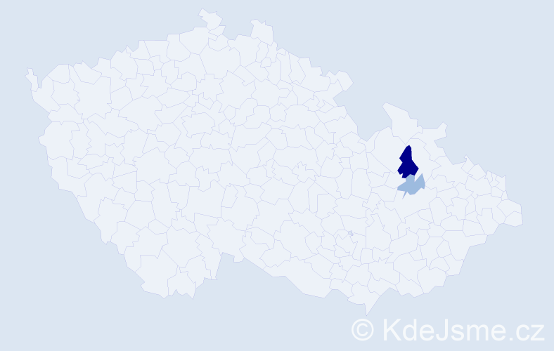 Příjmení: 'Wnenková', počet výskytů 5 v celé ČR