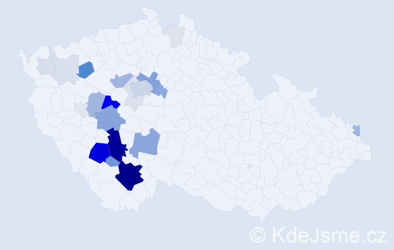 Příjmení: 'Vaňatová', počet výskytů 101 v celé ČR