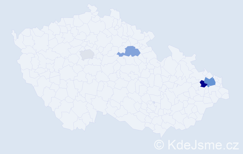 Příjmení: 'Potempová', počet výskytů 6 v celé ČR