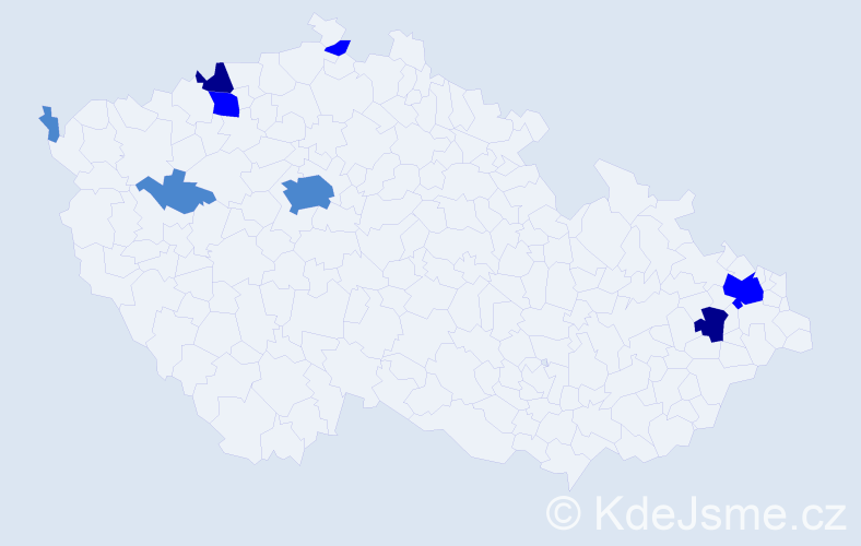 Příjmení: 'Kozloková', počet výskytů 23 v celé ČR