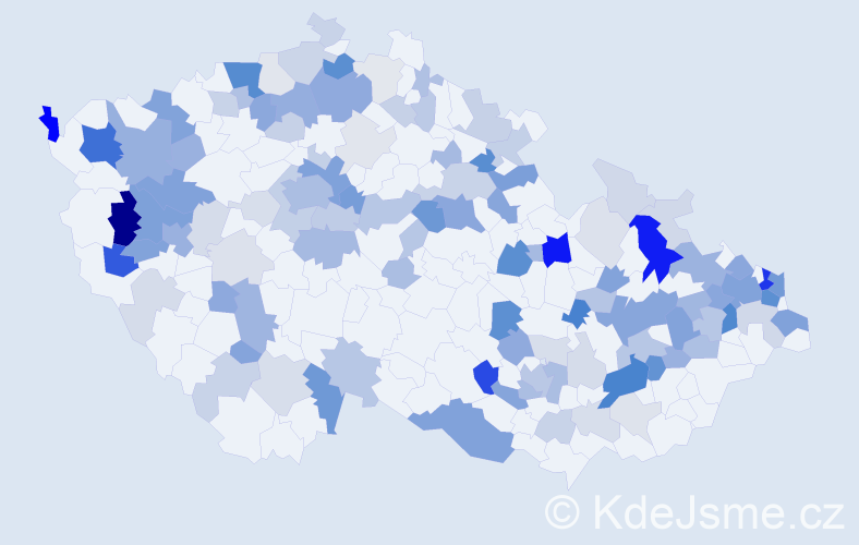 Příjmení: 'Takáč', počet výskytů 367 v celé ČR