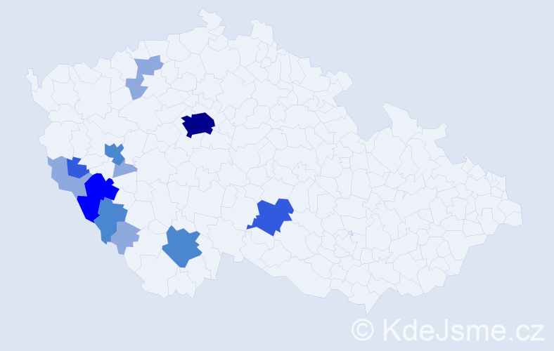 Příjmení: 'Kolrosová', počet výskytů 27 v celé ČR