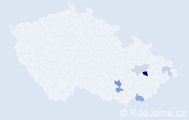 Příjmení: 'Saňková', počet výskytů 16 v celé ČR
