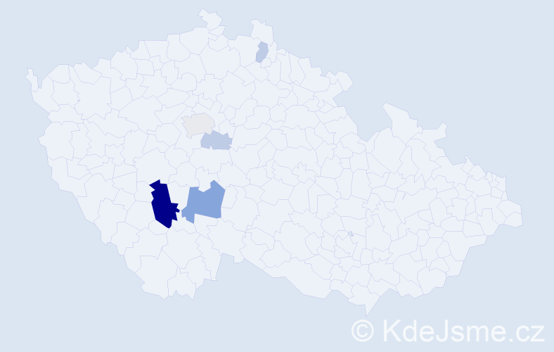 Příjmení: 'Kotšmíd', počet výskytů 16 v celé ČR
