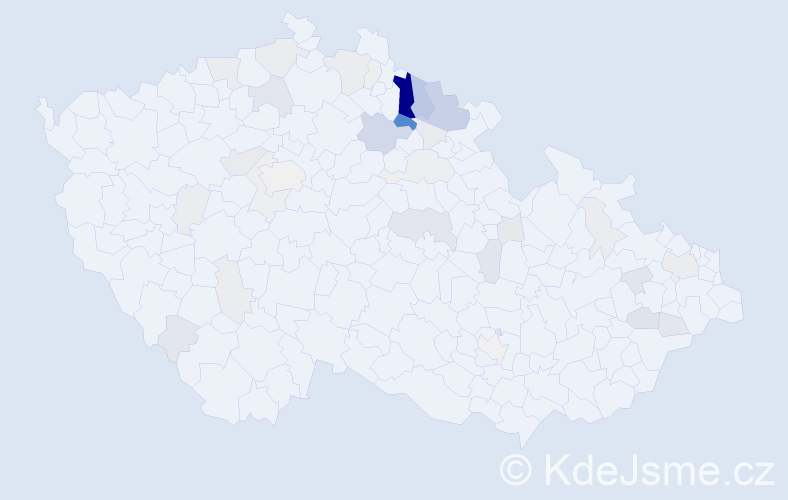 Příjmení: 'Kuřík', počet výskytů 123 v celé ČR