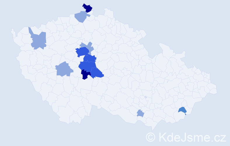 Příjmení: 'Klaudysová', počet výskytů 29 v celé ČR