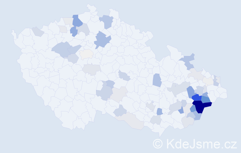 Příjmení: 'Bambuchová', počet výskytů 162 v celé ČR