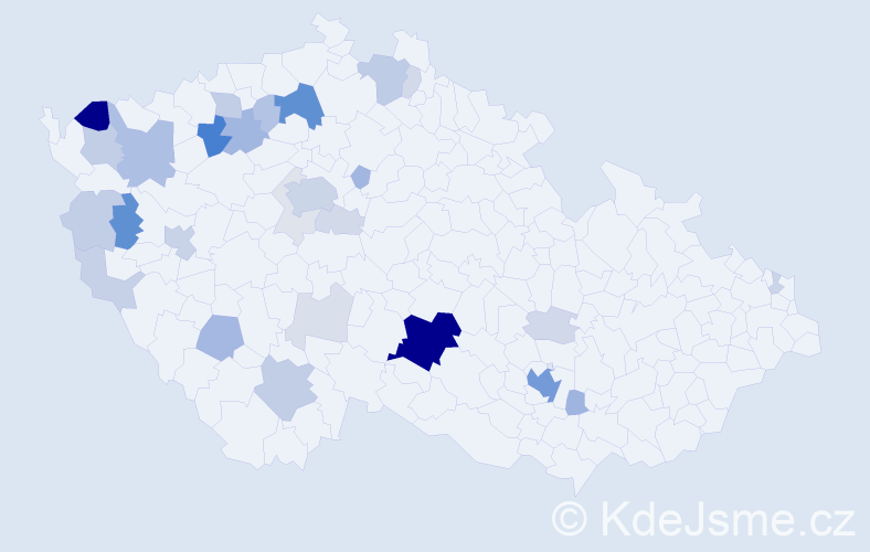 Příjmení: 'Zámková', počet výskytů 107 v celé ČR