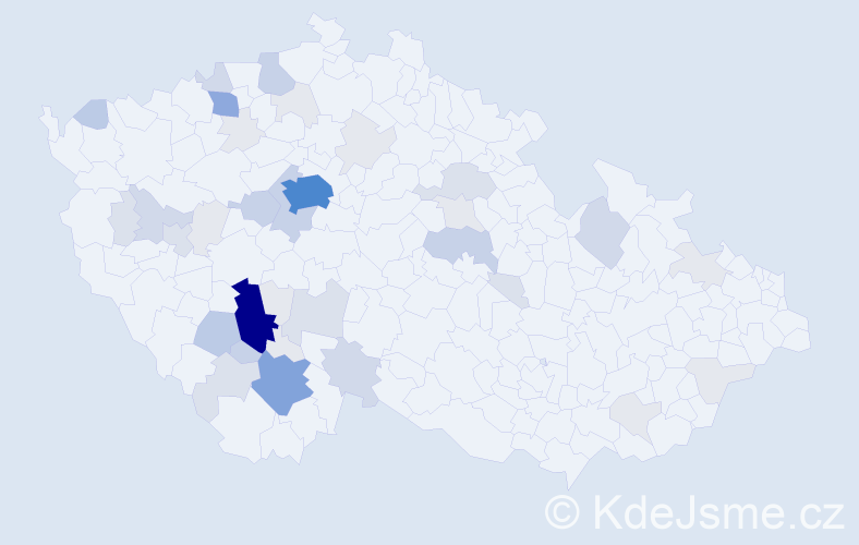 Příjmení: 'Hesoun', počet výskytů 157 v celé ČR