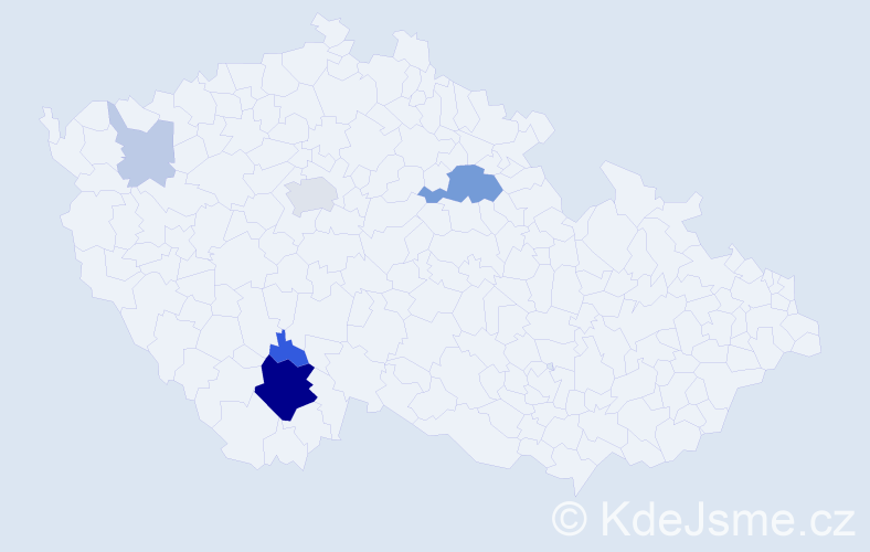 Příjmení: 'Kneisslová', počet výskytů 22 v celé ČR