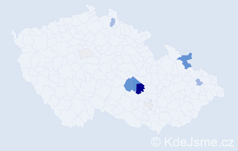 Příjmení: 'Tegzová', počet výskytů 21 v celé ČR